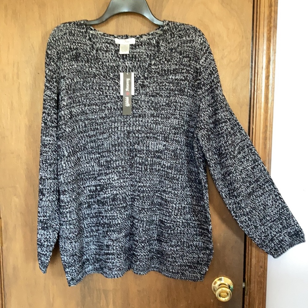 Hasting & Smith v neck pullover sweater black combo 3X - Picture 6 of 14